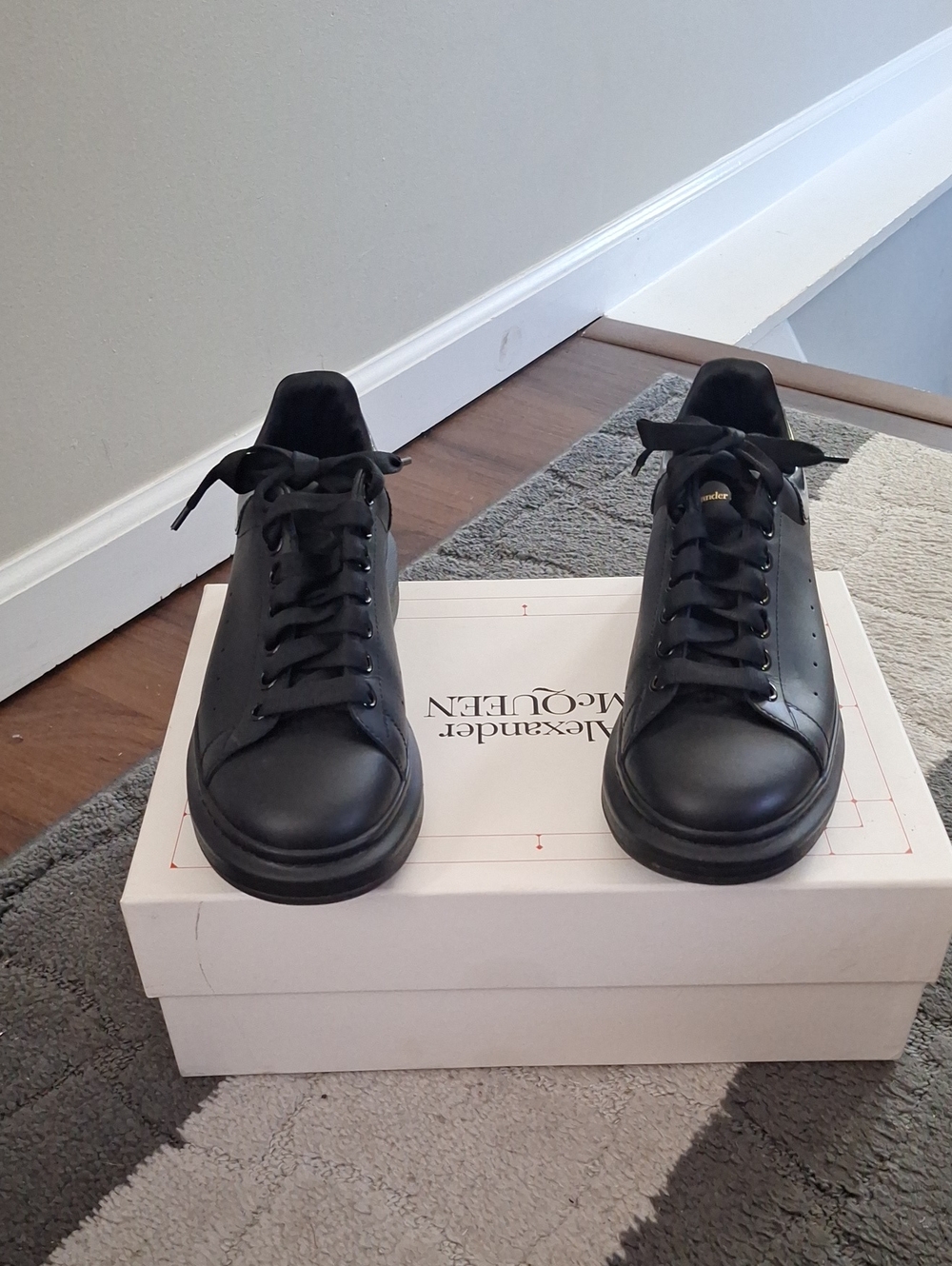 Alexander McQueen Black Leather Men's Sneakers